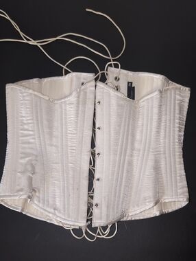 Ivory Satin Lace-Up Corset